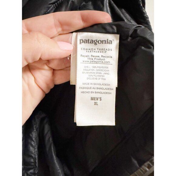 Patagonia Mens Down Sweater Jacket 800 Fill Goose Down Insulated Black Size XL - Picture 7 of 8